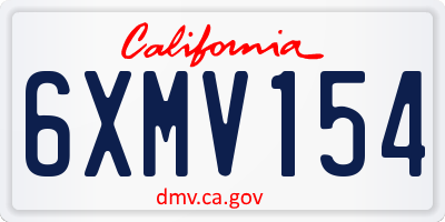 CA license plate 6XMV154