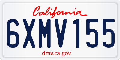 CA license plate 6XMV155
