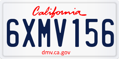 CA license plate 6XMV156