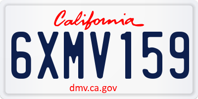 CA license plate 6XMV159