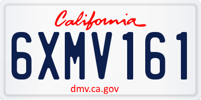 CA license plate 6XMV161