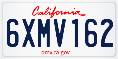 CA license plate 6XMV162