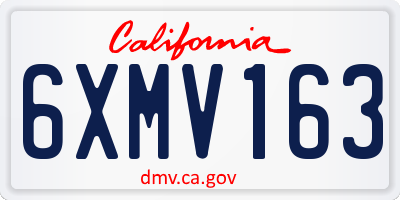 CA license plate 6XMV163