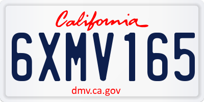 CA license plate 6XMV165