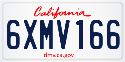CA license plate 6XMV166