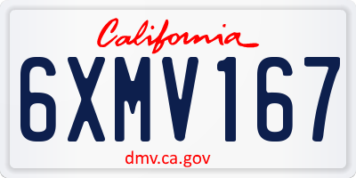 CA license plate 6XMV167