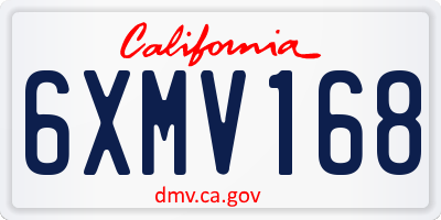 CA license plate 6XMV168