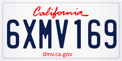 CA license plate 6XMV169