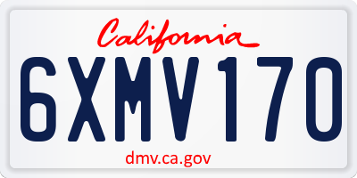 CA license plate 6XMV170