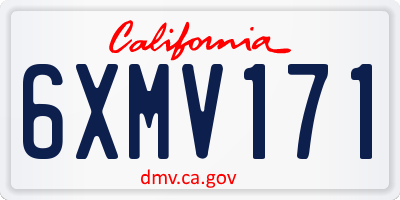 CA license plate 6XMV171