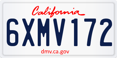CA license plate 6XMV172