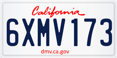 CA license plate 6XMV173