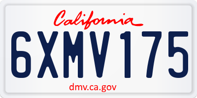 CA license plate 6XMV175