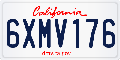 CA license plate 6XMV176