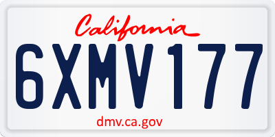 CA license plate 6XMV177