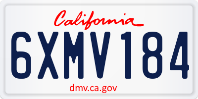 CA license plate 6XMV184