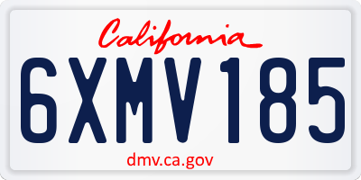 CA license plate 6XMV185