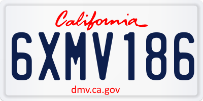 CA license plate 6XMV186