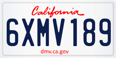 CA license plate 6XMV189