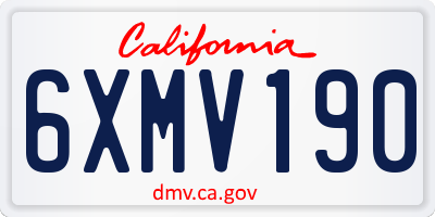 CA license plate 6XMV190