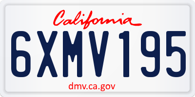 CA license plate 6XMV195