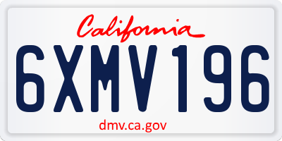 CA license plate 6XMV196
