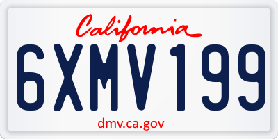 CA license plate 6XMV199