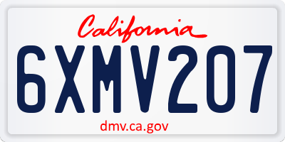 CA license plate 6XMV207