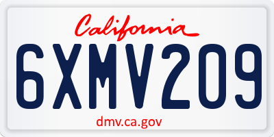 CA license plate 6XMV209