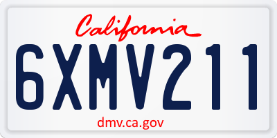 CA license plate 6XMV211