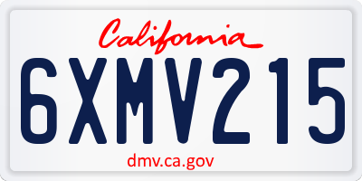 CA license plate 6XMV215