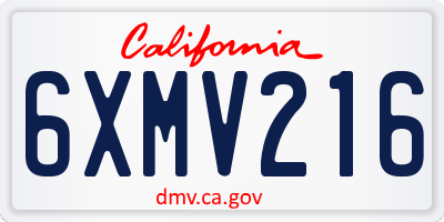 CA license plate 6XMV216