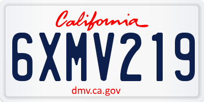 CA license plate 6XMV219