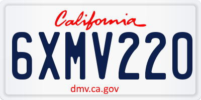 CA license plate 6XMV220