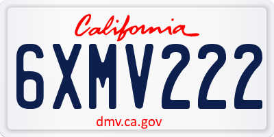 CA license plate 6XMV222
