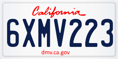 CA license plate 6XMV223