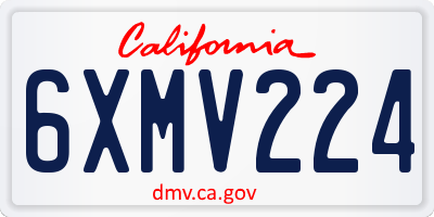 CA license plate 6XMV224