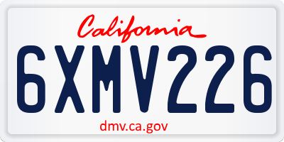 CA license plate 6XMV226