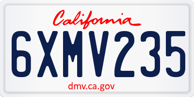 CA license plate 6XMV235