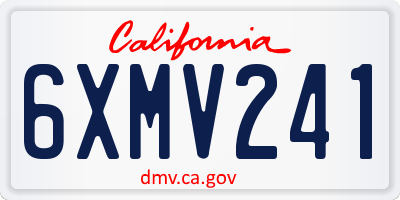 CA license plate 6XMV241