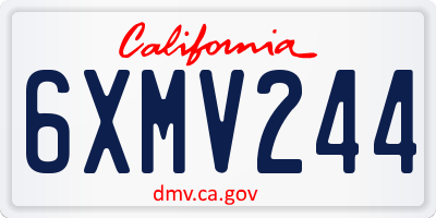 CA license plate 6XMV244