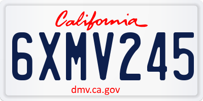 CA license plate 6XMV245