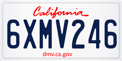 CA license plate 6XMV246