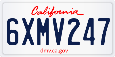 CA license plate 6XMV247