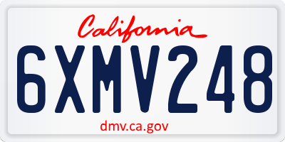 CA license plate 6XMV248