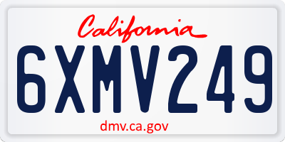 CA license plate 6XMV249
