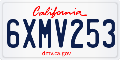CA license plate 6XMV253