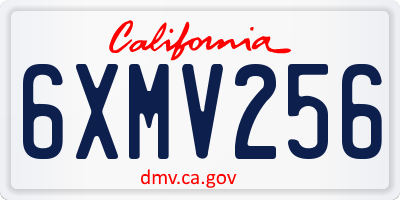 CA license plate 6XMV256