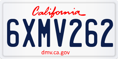 CA license plate 6XMV262