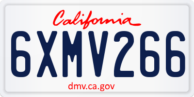 CA license plate 6XMV266
